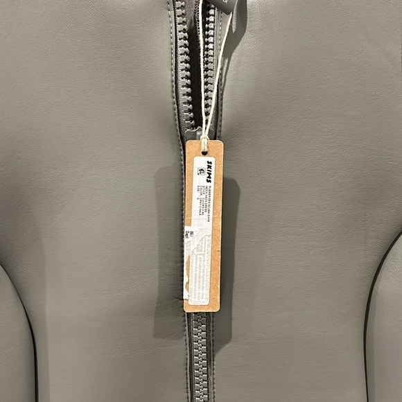 SKIMS Rubberized Scuba Swim Mock Neck Dress SZ S NWT Grey chalk 🔥✨✨ - Picture 5 of 6